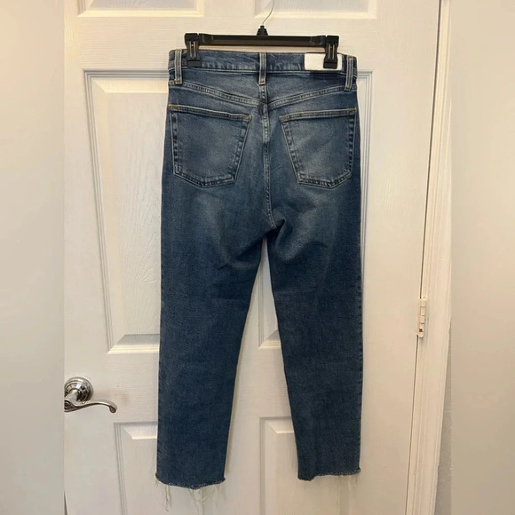 ! Re/Done '70s Ultra High Waist Stove Pipe Jeans in Worn Blue Size 27 - Picture 3 of 9